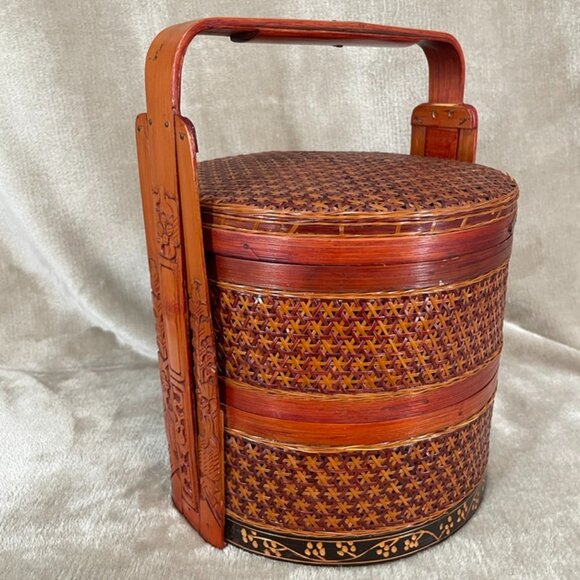 Other - Antique Chinese Wedding Basket Woven FLAW‎